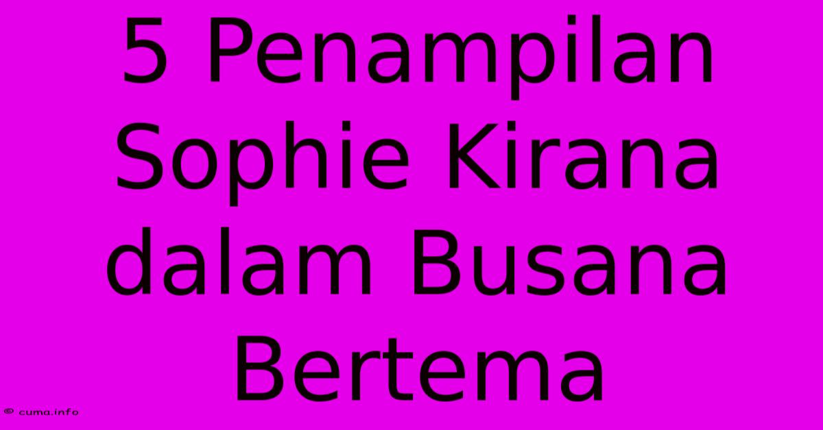 5 Penampilan Sophie Kirana Dalam Busana Bertema 