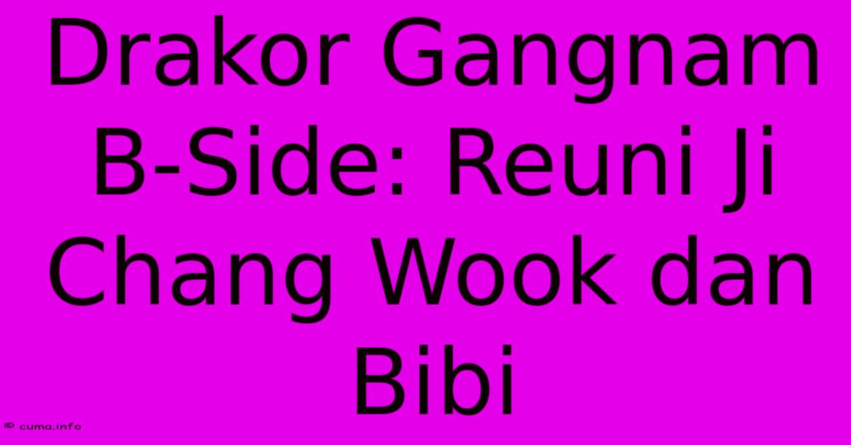 Drakor Gangnam B-Side: Reuni Ji Chang Wook Dan Bibi Drakor Gangnam B-Side: Reuni Ji Chang Wook Dan Bibi