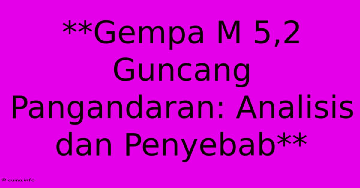 **Gempa M 5,2 Guncang Pangandaran: Analisis Dan Penyebab** **Gempa M 5,2 Guncang Pangandaran: Analisis Dan Penyebab**