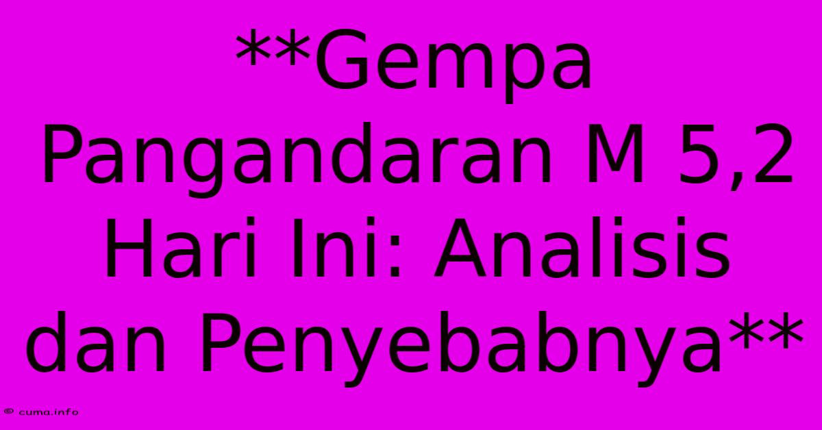 **Gempa Pangandaran M 5,2 Hari Ini: Analisis Dan Penyebabnya** **Gempa Pangandaran M 5,2 Hari Ini: Analisis Dan Penyebabnya**