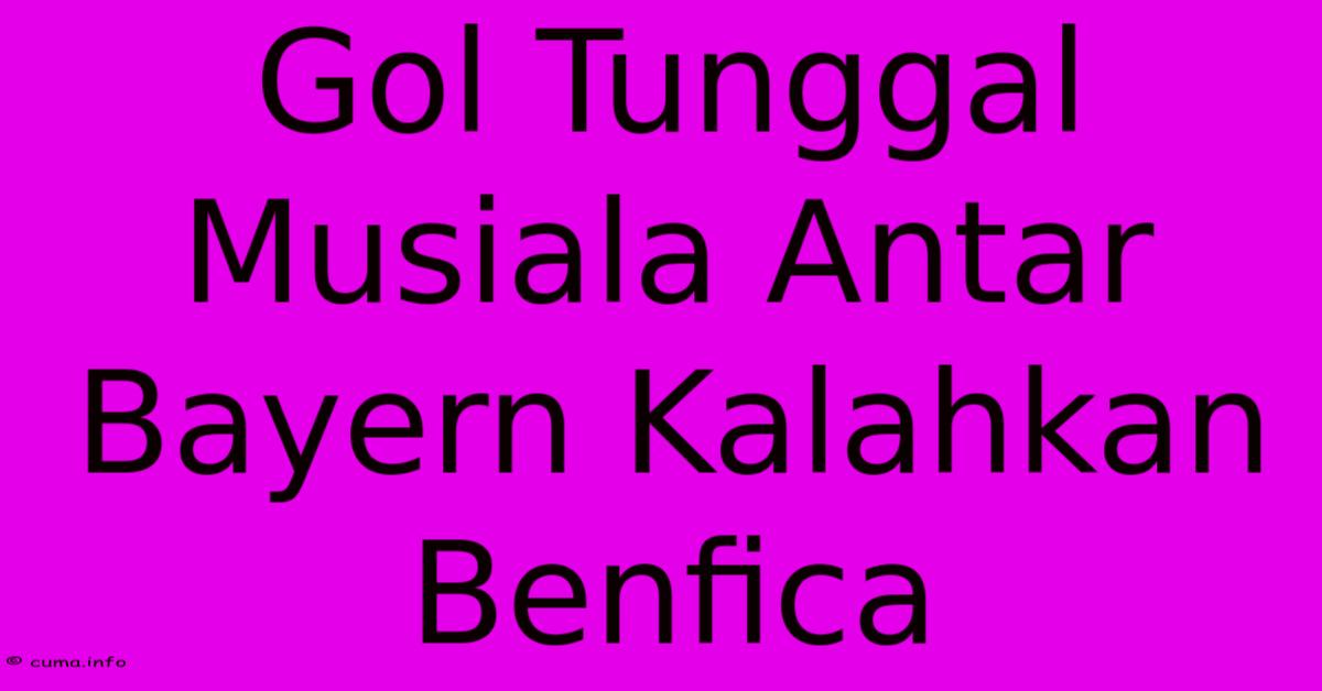 Gol Tunggal Musiala Antar Bayern Kalahkan Benfica Gol Tunggal Musiala Antar Bayern Kalahkan Benfica
