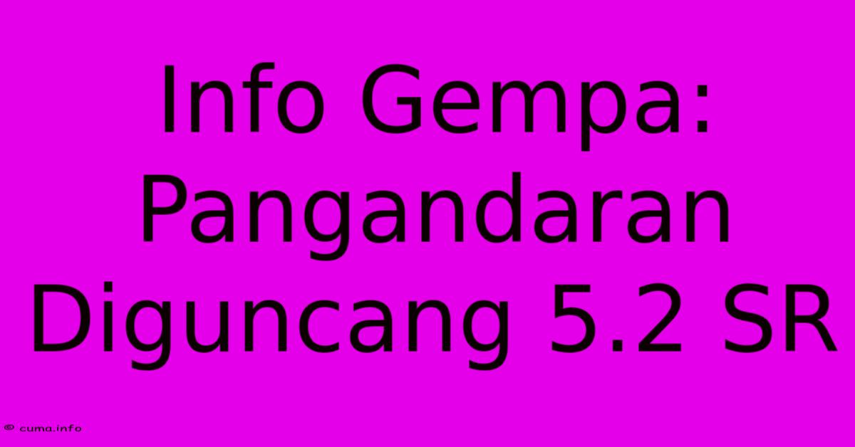 Info Gempa: Pangandaran Diguncang 5.2 SR Info Gempa: Pangandaran Diguncang 5.2 SR