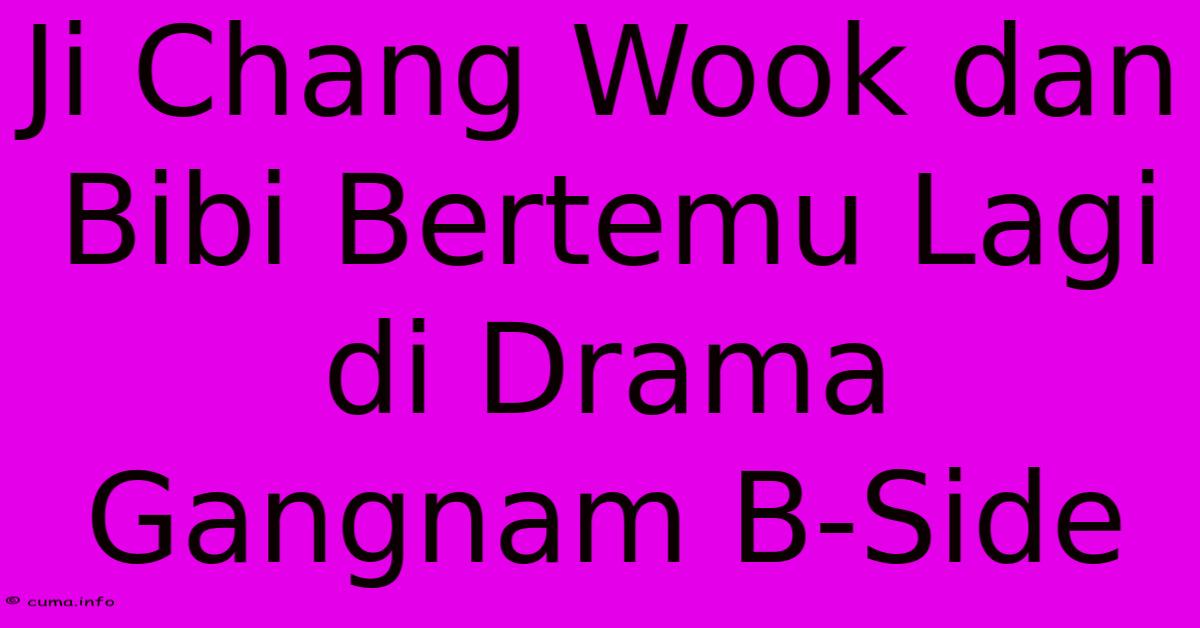 Ji Chang Wook Dan Bibi Bertemu Lagi Di Drama Gangnam B-Side Ji Chang Wook Dan Bibi Bertemu Lagi Di Drama Gangnam B-Side