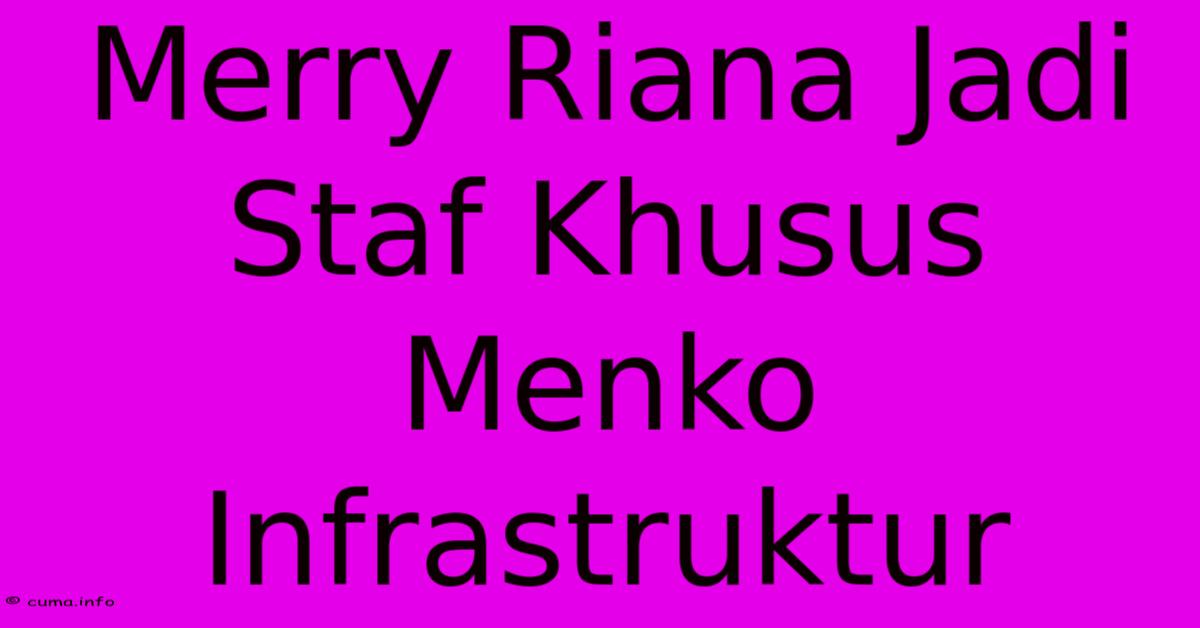 Merry Riana Jadi Staf Khusus Menko Infrastruktur Merry Riana Jadi Staf Khusus Menko Infrastruktur