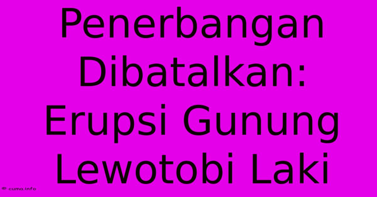 Penerbangan Dibatalkan: Erupsi Gunung Lewotobi Laki Penerbangan Dibatalkan: Erupsi Gunung Lewotobi Laki