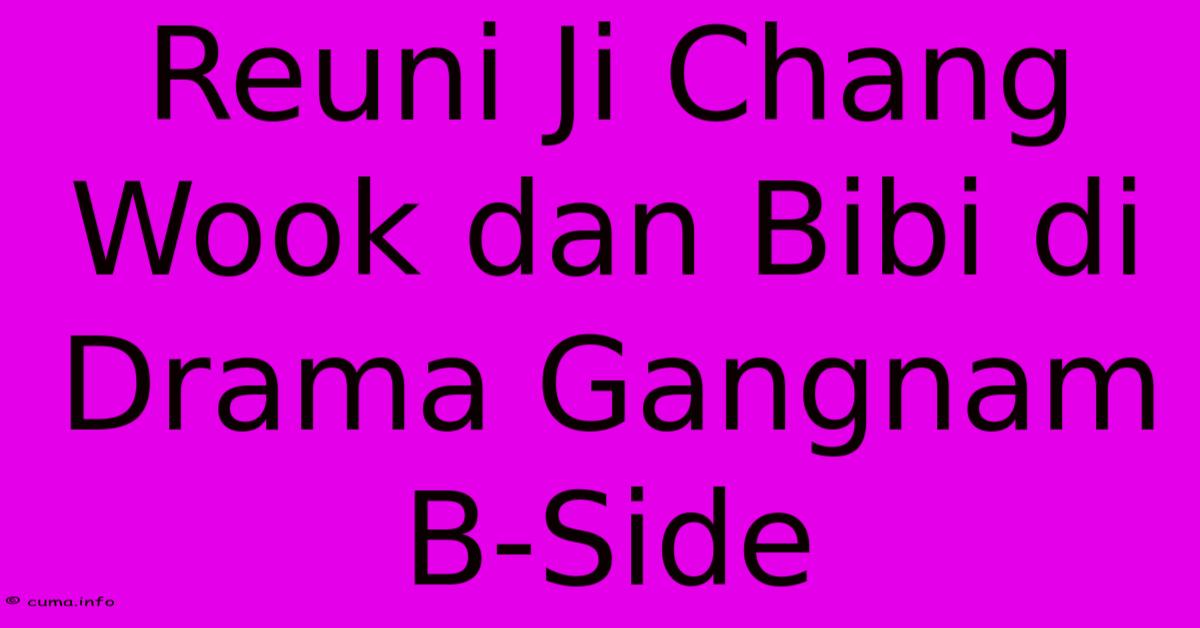 Reuni Ji Chang Wook Dan Bibi Di Drama Gangnam B-Side Reuni Ji Chang Wook Dan Bibi Di Drama Gangnam B-Side