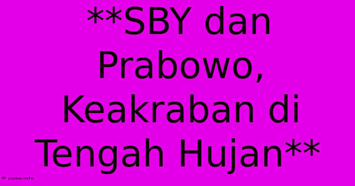 **SBY Dan Prabowo, Keakraban Di Tengah Hujan** **SBY Dan Prabowo, Keakraban Di Tengah Hujan**